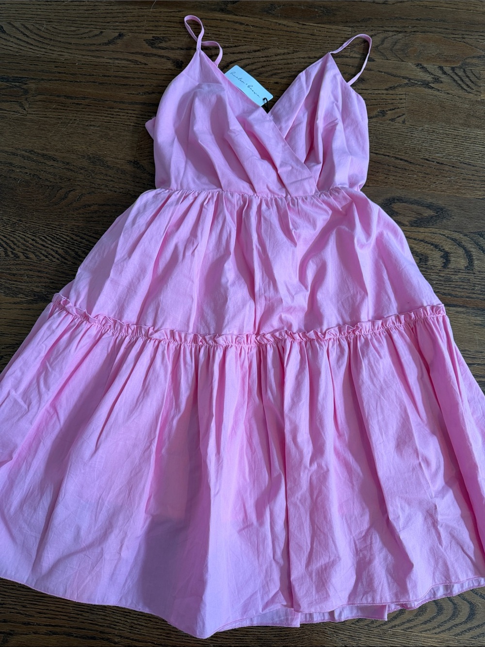 Hunter & Brown Pink Tiered Sundress ties in back nwt sz small